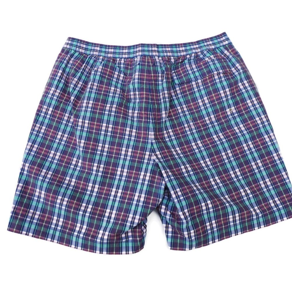 Brooks Brothers 346 Swim Trunks Shorts Plaid Mesh Liner Pockets Logo L 8inch - Picture 3 of 8